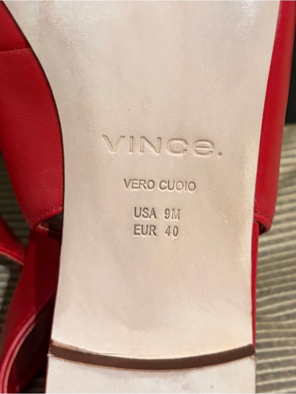 🎉NWOT Vince Vida Leather Slingback Flat Sandal in Crimson - Size 9 - Picture 13 of 16